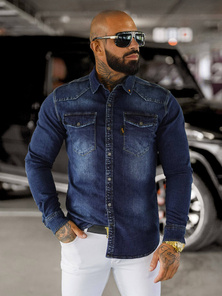 Camisa vaquera de hombre azul OZONEE O/51410