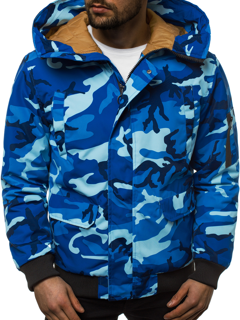 Chaqueta de hombre camo-azul OZONEE JS/2019005