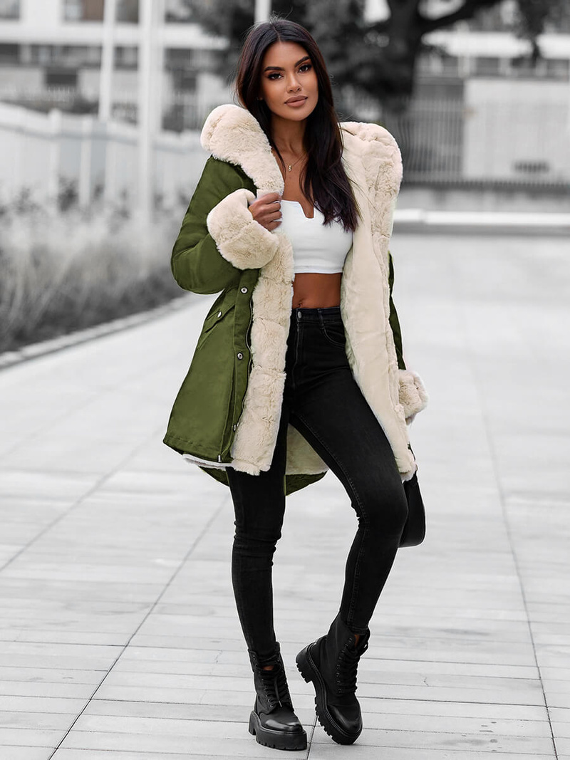 Chaqueta de mujer en verde OZONEE JS/M763/136Z