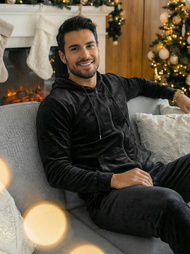 Chándal velour de hombre negro OZONEE JS/8C1169/3Z