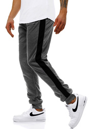 Pantalón de chándal de hombre grafito-negro OZONEE JS/JZ11006