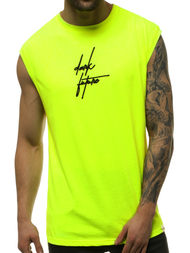 Camiseta sin mangas de hombre amarillo-neón OZONEE MACH/M1176