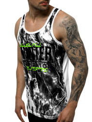 Camiseta sin mangas de hombre blanca OZONEE JS/SS11033