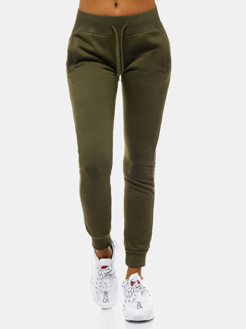 Pantalón de chándal para mujer caqui OZONEE JS/CK01
