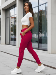 Pantalón de chándal para mujer rojo oscuro OZONEE JS/CK01/59Z