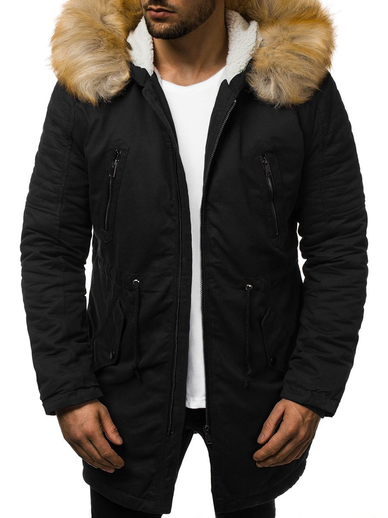 Chaqueta de invierno de hombre negra OZONEE JD/390