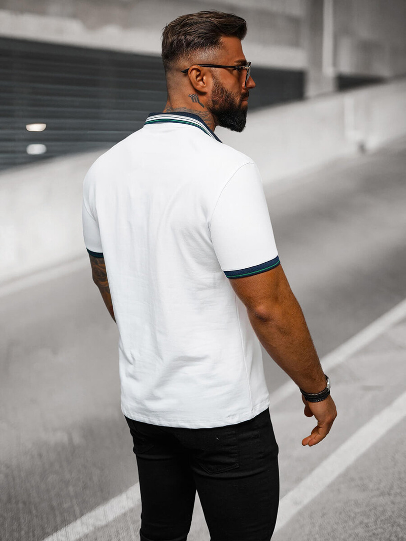 Polo de hombre blanca OZONEE O/DA729