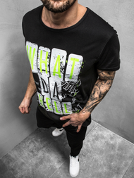 Camiseta de hombre negra OZONEE JS/KS1996Z