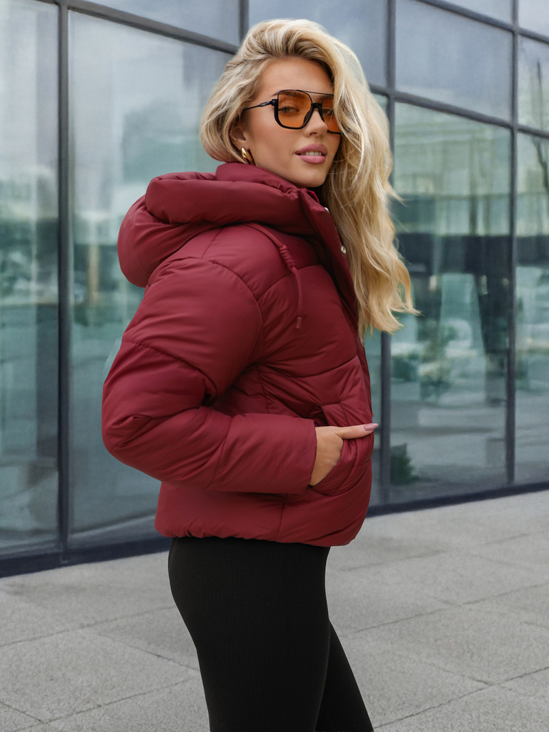 Chaqueta de mujer burdeos OZONEE JS/16M9188/06Z