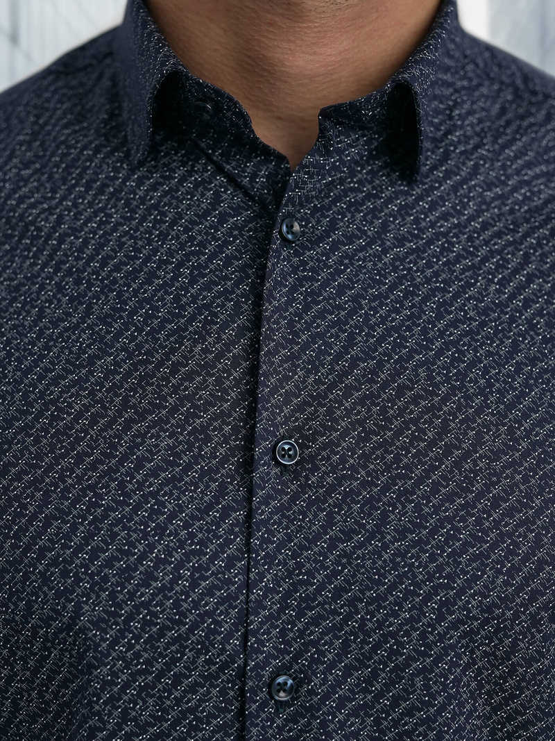 Camisa de hombre azul marino OZONEE V/V186