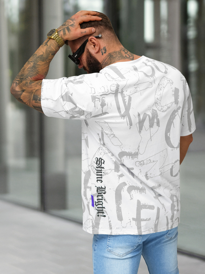 Camiseta de hombre blanco OZONEE O/YN2/621