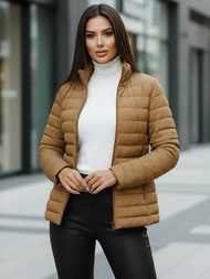 Chaqueta de mujer beige oscuro OZONEE JS/16M9109/84Z