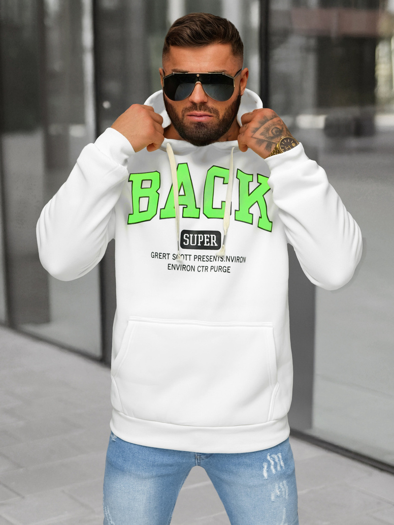 Sudadera de hombre blanca OZONEE O/TT30513