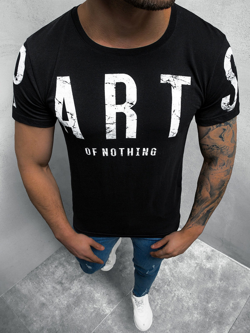 Camiseta de hombre negra OZONEE O/1180Z