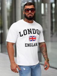 Camiseta de hombre blanco OZONEE JS/8B1373/1