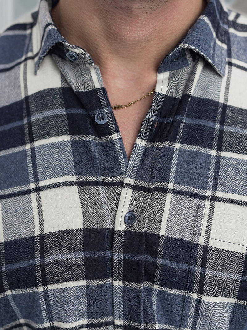 Camisa de hombre azul marino OZONEE V/V175