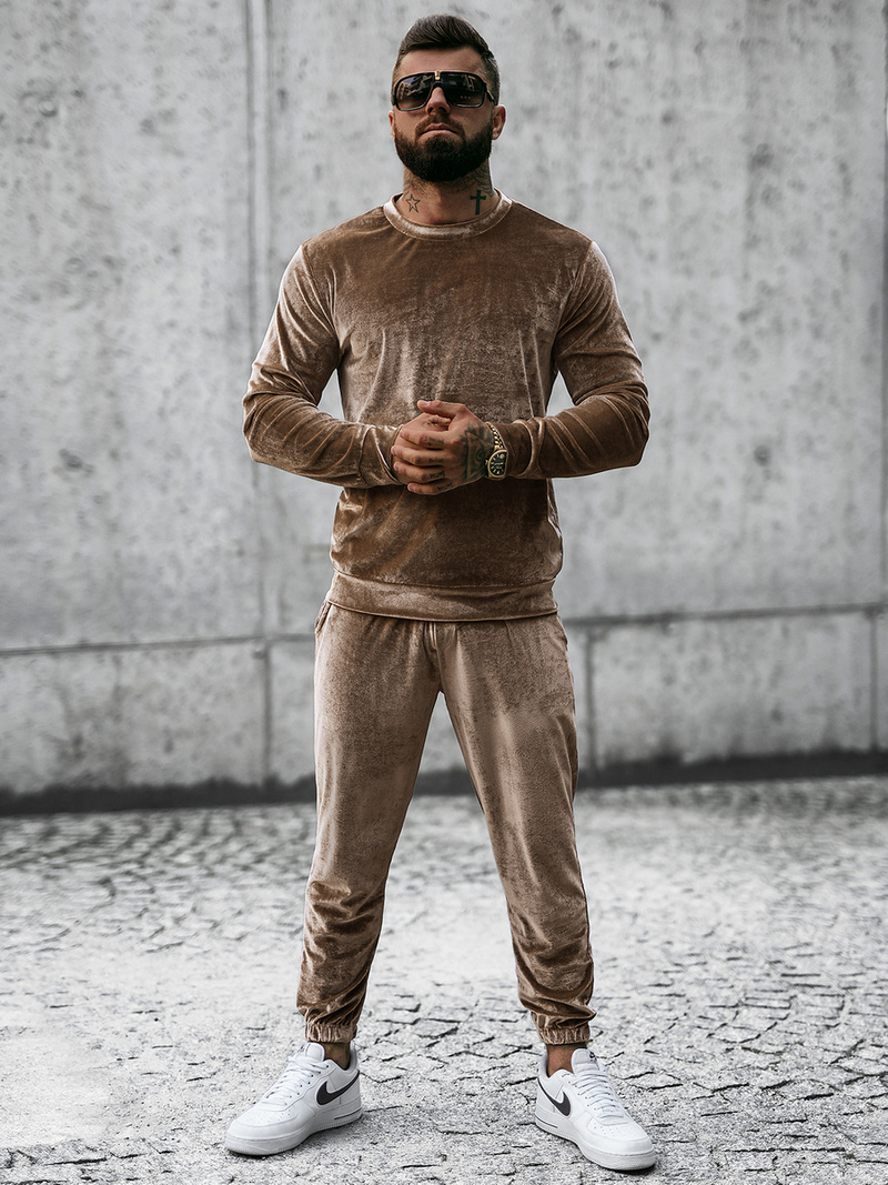 Chándal de hombre beige oscuro OZONEE O/D7516