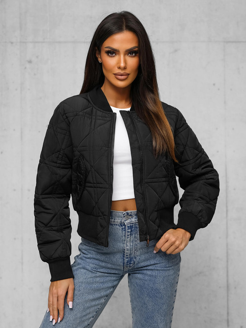Chaqueta de mujer negra OZONEE JS/16M9227/392