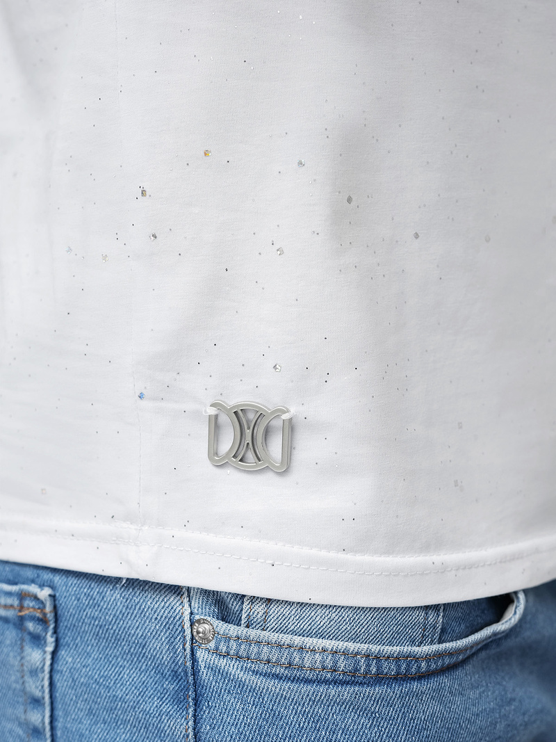 Camiseta de hombre blanco OZONEE O/QQ1388