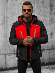 Chaqueta softshell de hombre negra-roja OZONEE JS/HH022/1CZ