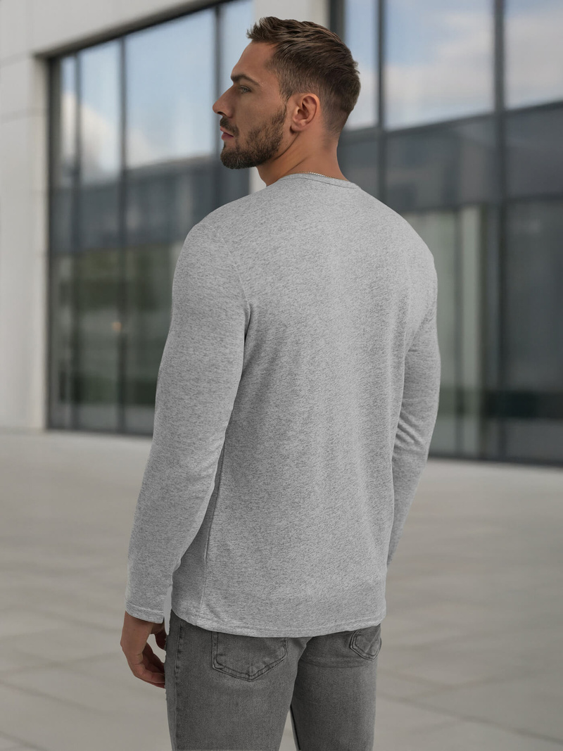 Camiseta de manga larga de hombre gris OZONEE JS/DB71/2