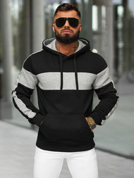 Sudadera de hombre negra OZONEE JS/8B1309/3