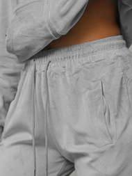 Chándal velour de mujer de gris OZONEE JS/8C1176/2Z