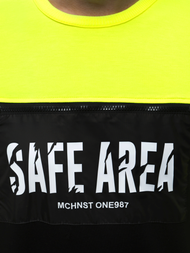 Sudadera de hombre neón amarilla OZONEE MACH/2121