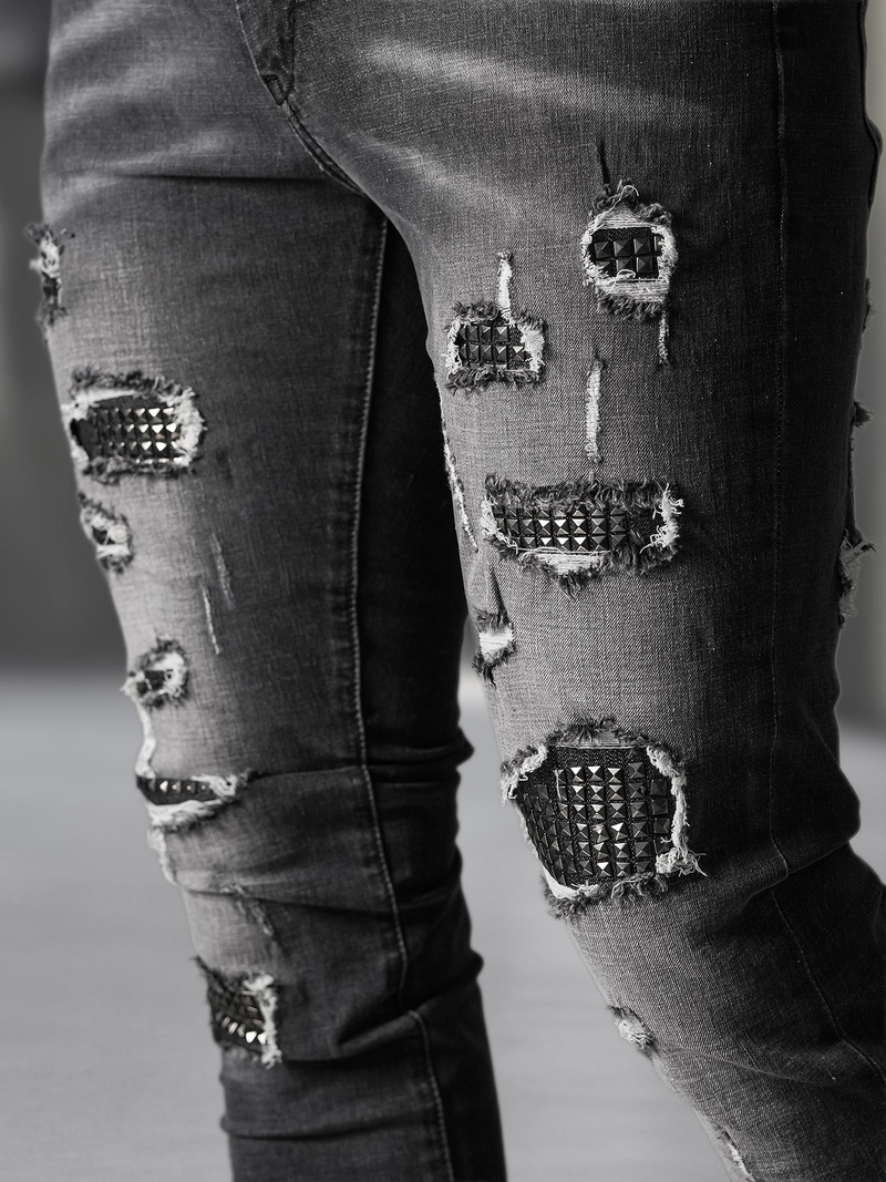 Vaqueros de hombre negras OZONEE NB/MP0152NZ