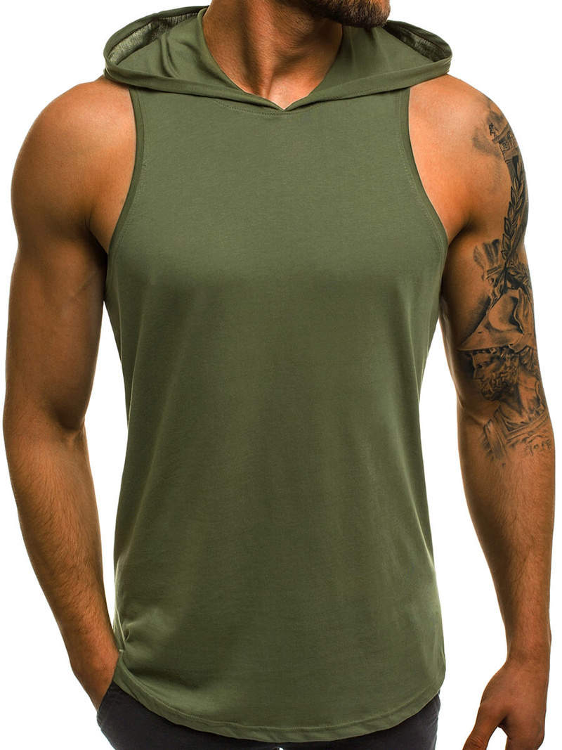 Camiseta sin mangas de hombre verde OZONEE O/2537