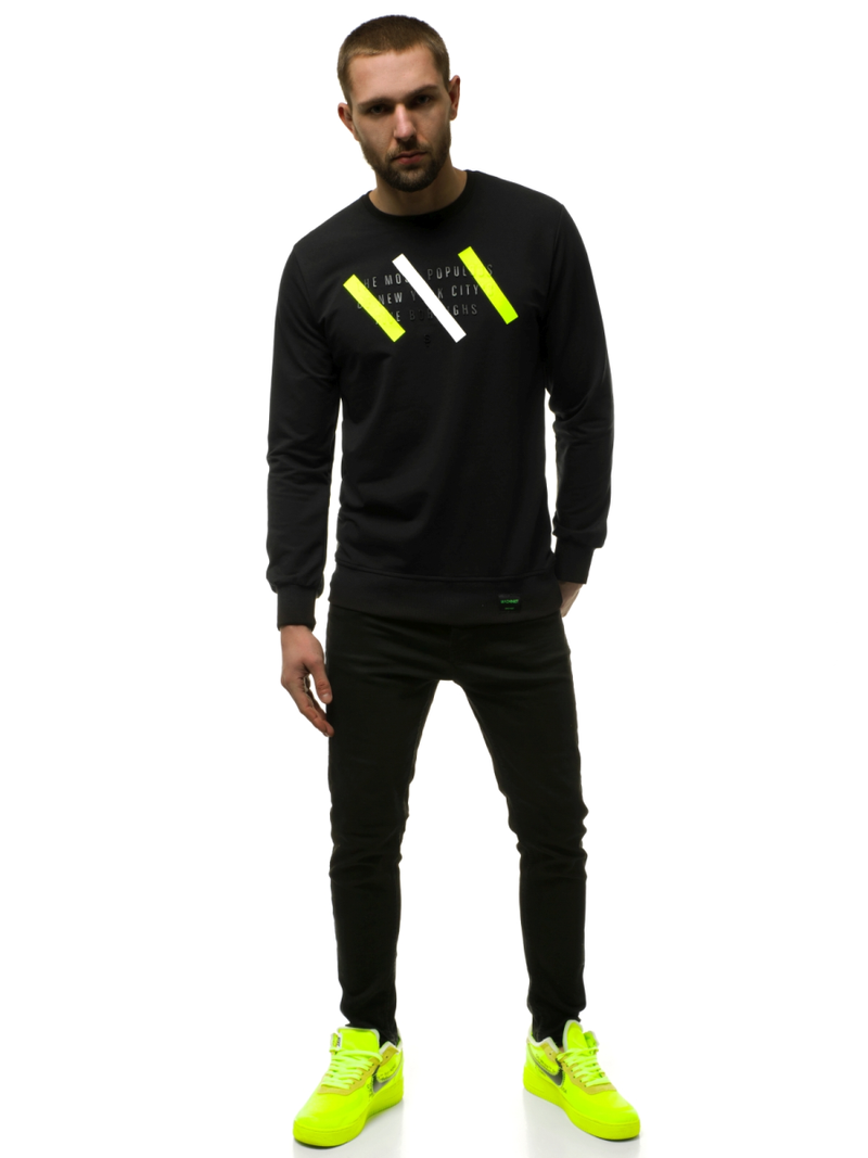 Sudadera de hombre negra OZONEE MACH/2105