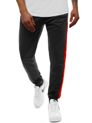 Pantalón de chándal de hombre negro-roja OZONEE JS/JZ11003