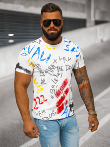 Camiseta de hombre blanco OZONEE JS/8T1211/1