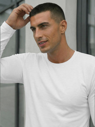 Camiseta de manga larga de hombre blanca OZONEE JS/DB71/2