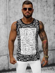 Camiseta sin mangas de hombre negra OZONEE O/T103/3