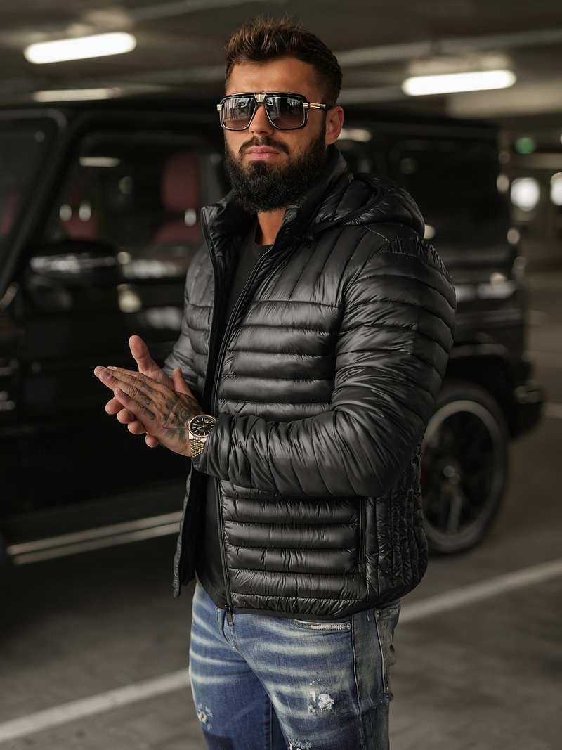 Chaqueta de hombre negra OZONEE JS/16M9336/392BZ