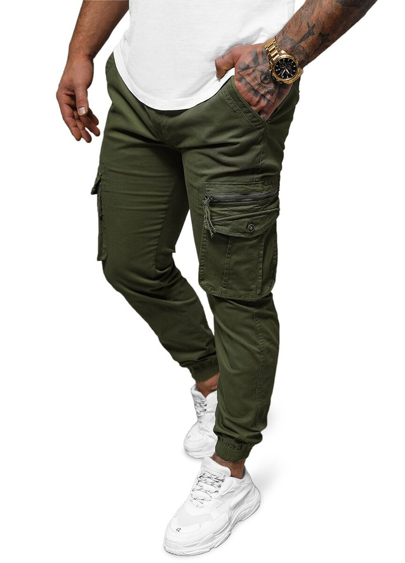 Pantalón chino jogger de hombre verde OZONEE NB/MP0201MV