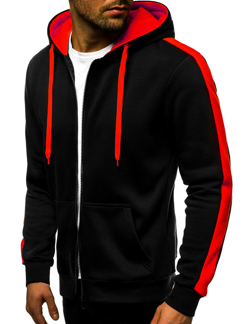 Sudadera de hombre negro-roja OZONEE JS/2015