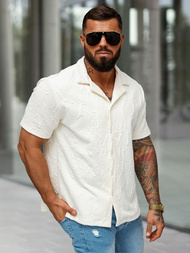 Camisa de hombre con manga corta crudo OZONEE O/B2256