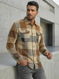 Camisa de hombre camel OZONEE NB/MC728KZ