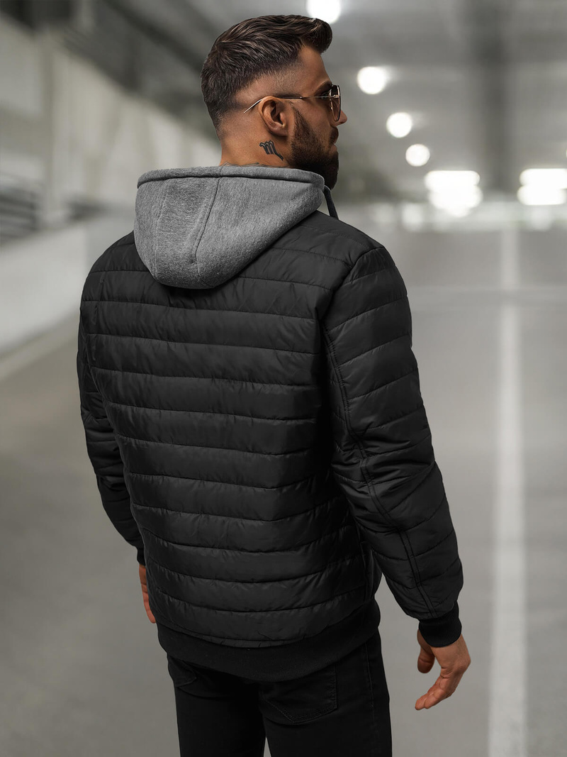 Chaqueta de hombre negra OZONEE JS/8M985/392