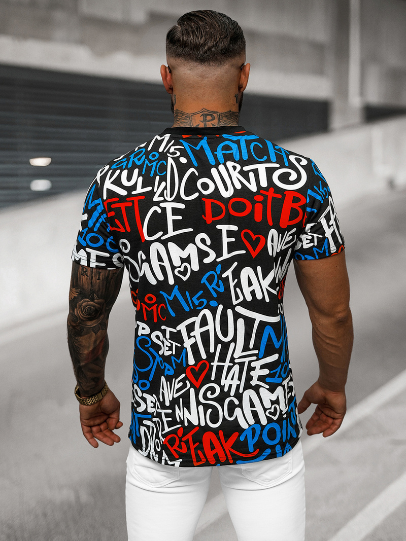 Camiseta de hombre negra OZONEE O/T1271/3