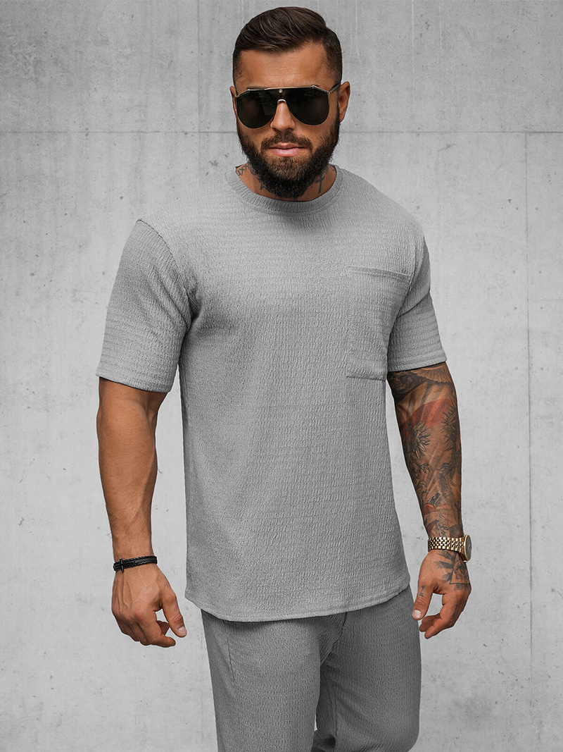 Camiseta de hombre gris OZONEE O/Y960T