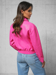 Chaqueta de cuero para mujer rosa OZONEE O/G116