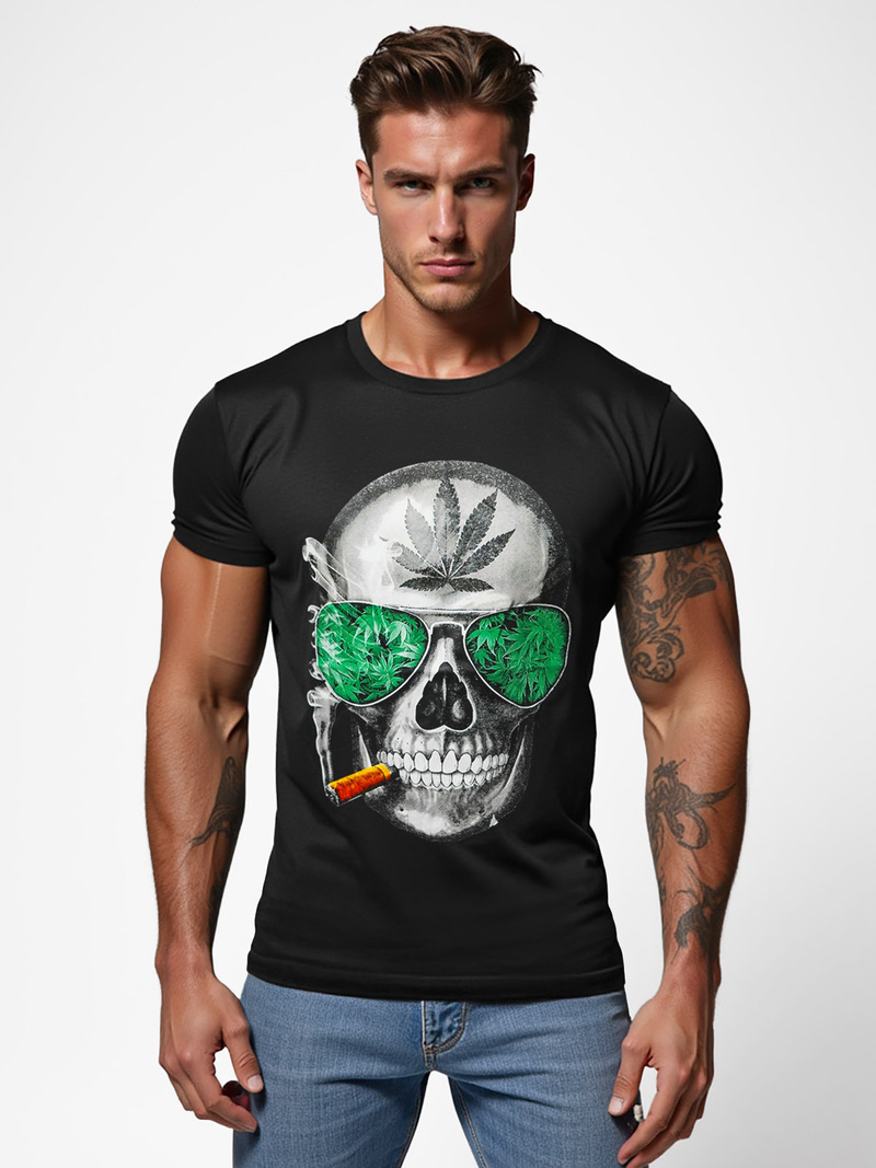 Camiseta de hombre negra OZONEE JS/Y70019Z