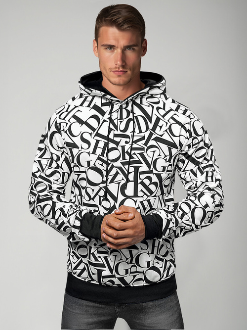 Sudadera de hombre blanca OZONEE JS/8B1238/1