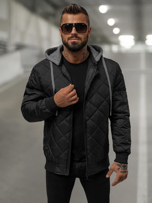Chaqueta de hombre negra OZONEE JS/8M986/392