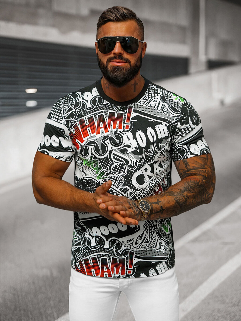 Camiseta de hombre negra OZONEE O/T137/3