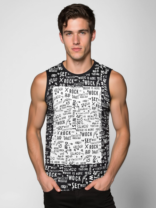 Camiseta sin mangas de hombre negra OZONEE O/T103/3Z
