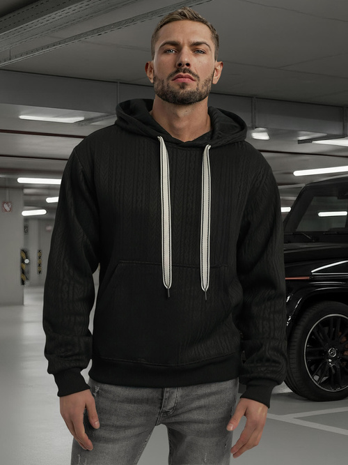 Sudadera de hombre negra OZONEE O/3C577